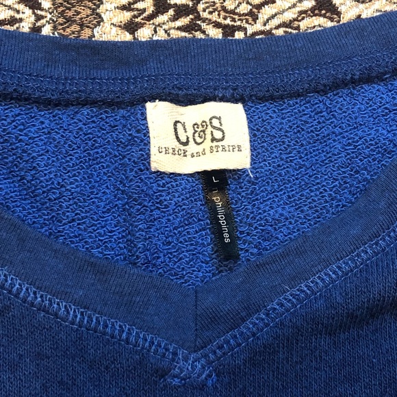 Check & Stripe Comfy V-Neck Long Sleeve Thermal Shirt Size Large - Picture 6 of 6